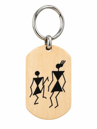 Warli Painted Key chain Warli Painted Key chain