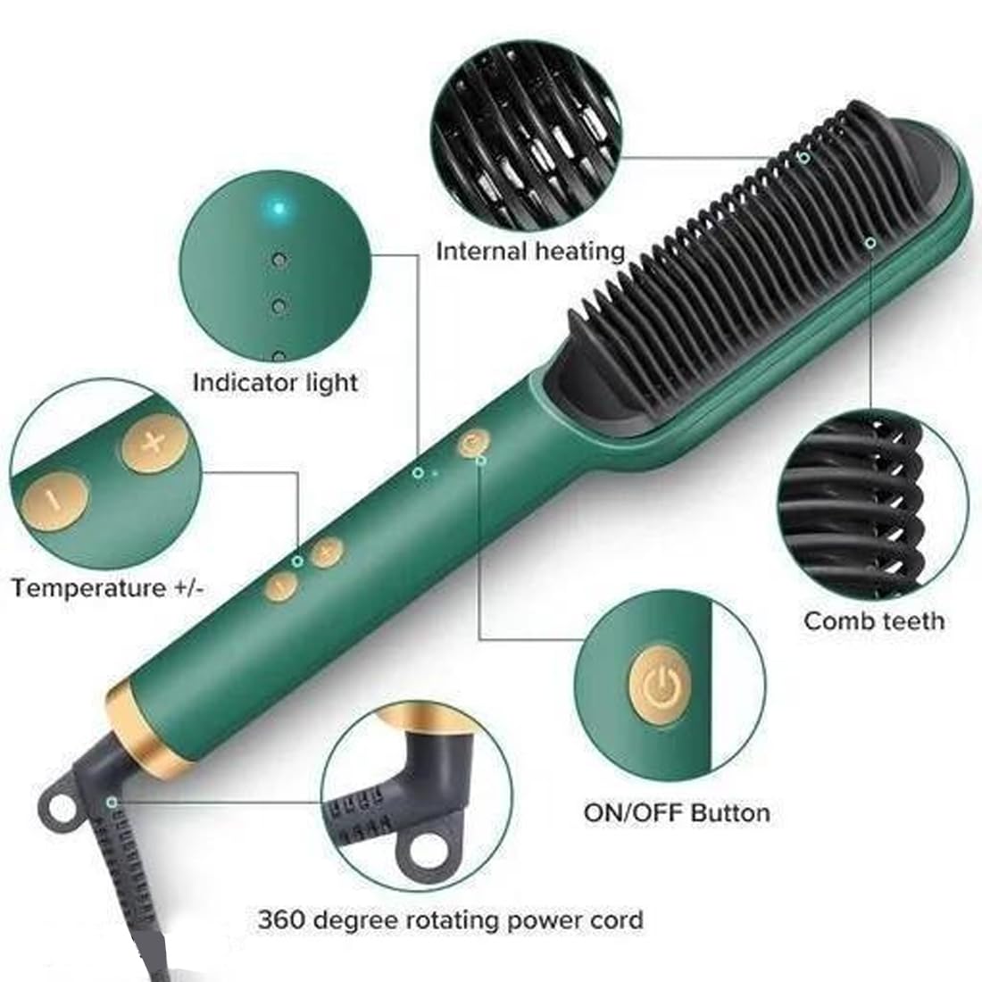 Electric Hair Straightening Comb Brush for Women and Men