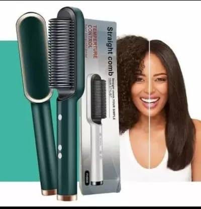 5-in-1 Ceramic Hair Straightening Brush for Women | Ionic Anti-Frizz Electric Straightener Comb | 5 Heat Settings | 30 Sec Fast Heating | Anti-Scald Hair Styler for Smooth, Silky & Frizz