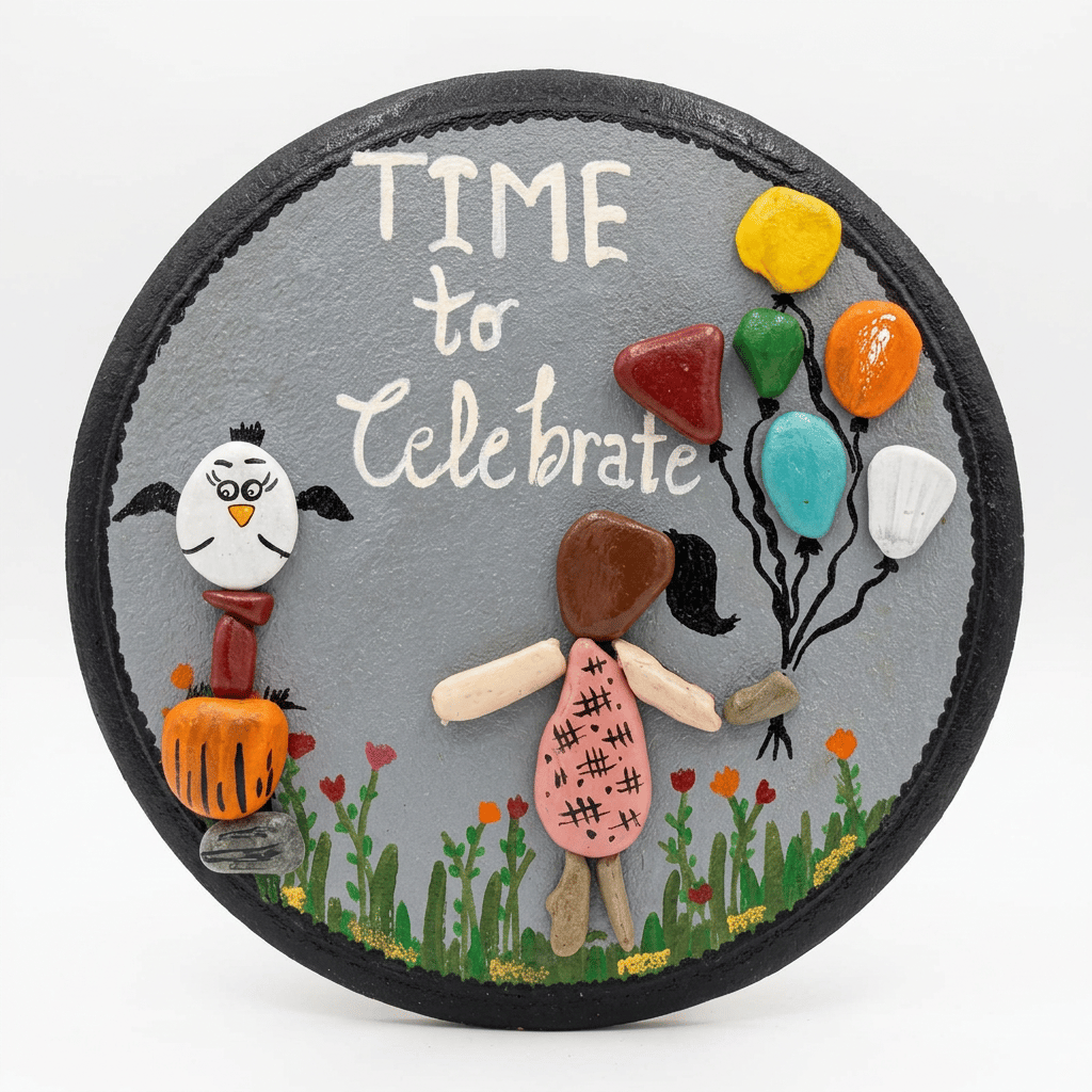 Matihaar Pebble Art Wall Hanging - Time to Celebrate