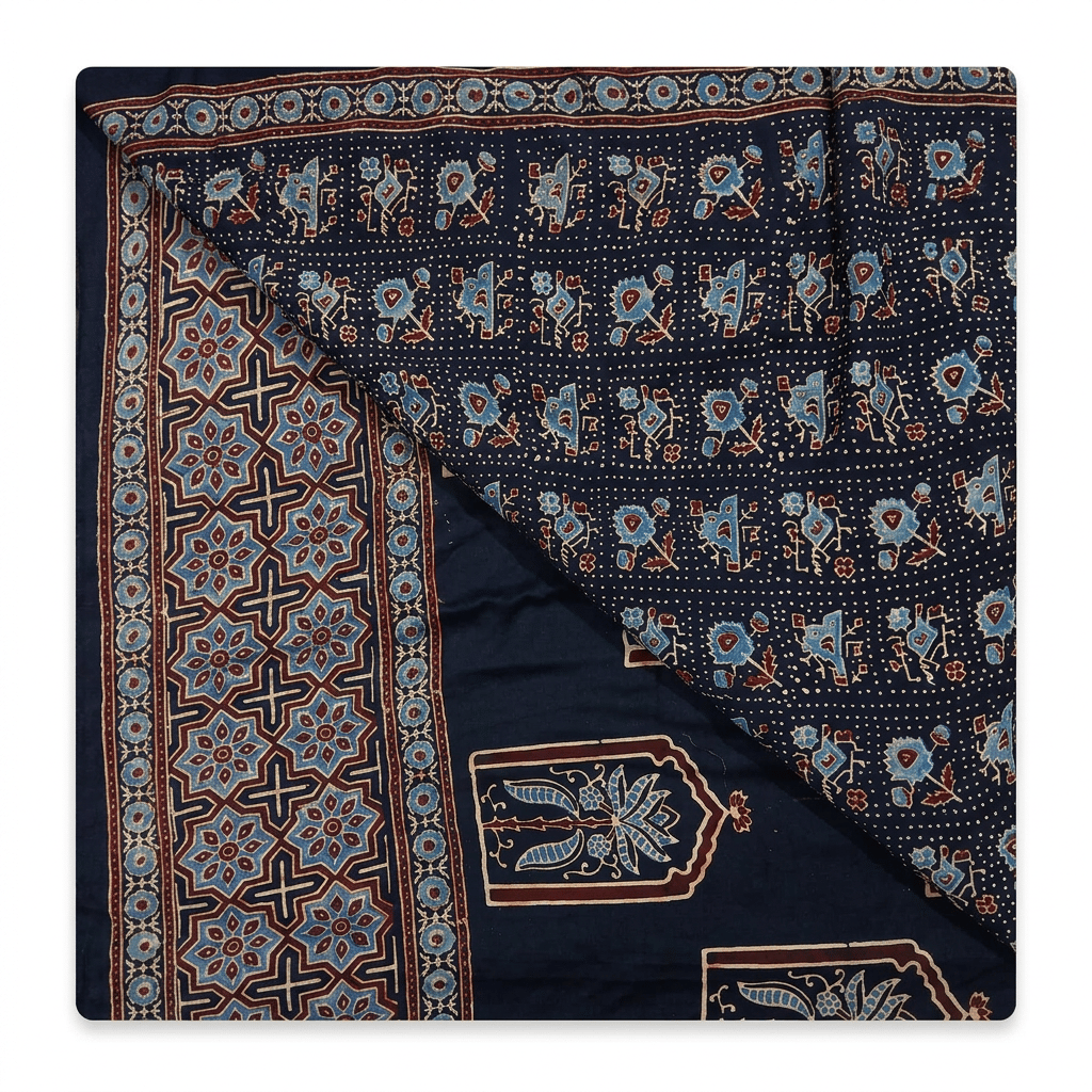 Traditional Ajrakh Hand Block Printed Cotton Dupatta