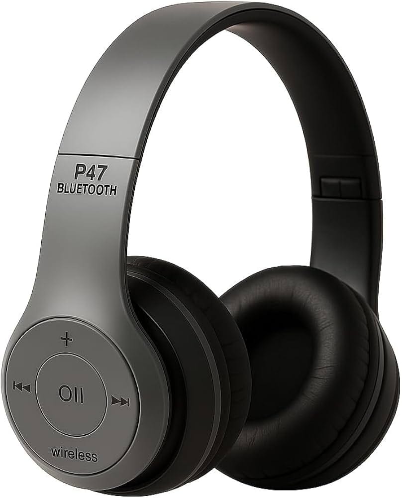 P47 Wireless Bluetooth Headphones with Adjustable Headband and Built-in Music Control