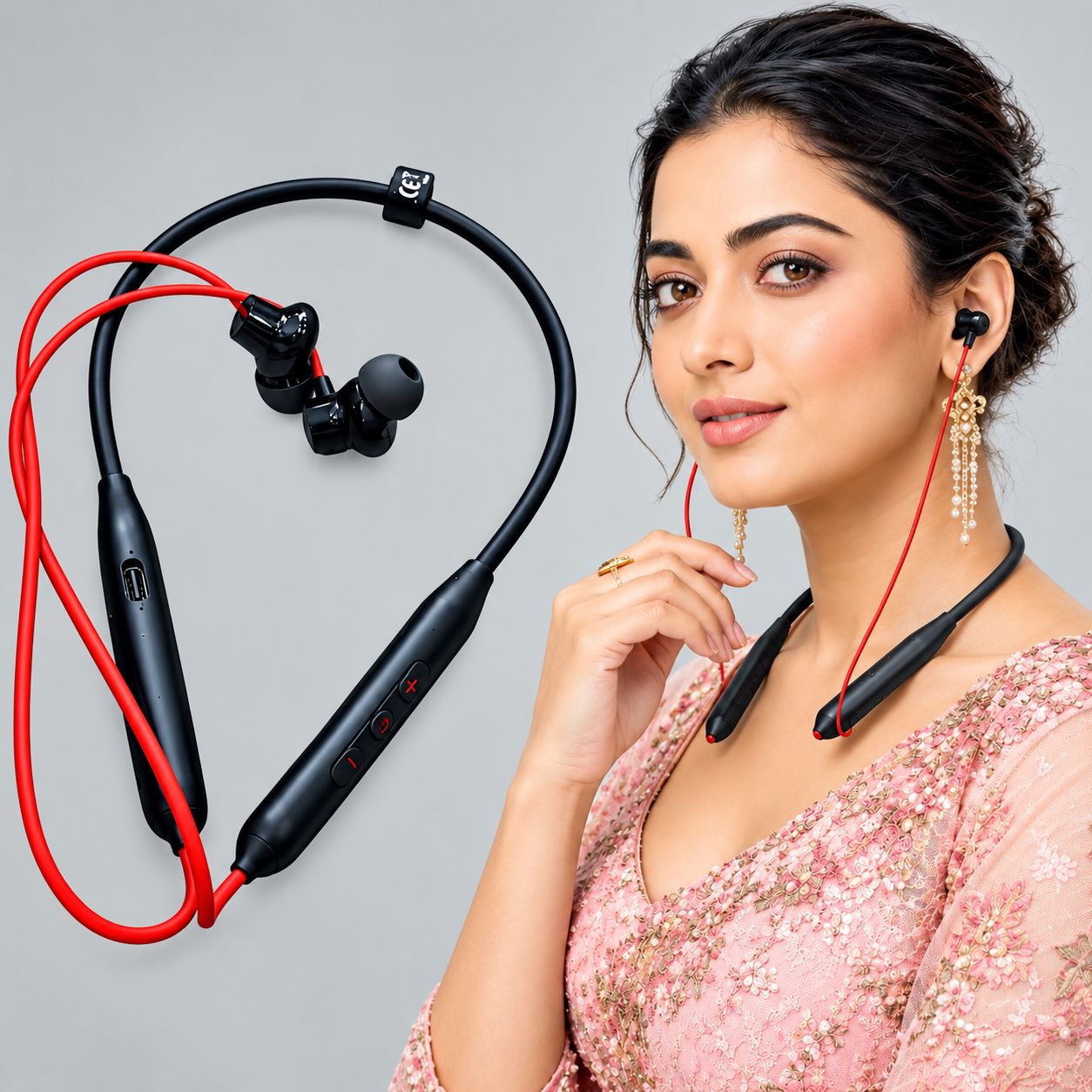 Z2 Neckband, 72 Hours Play Time, 350 mAh Battery, IC Protection, 5.4v Bluetooth, 20Hz to 20 KHz Frequency Response, IP55 Protection, Magnetic On-Off,