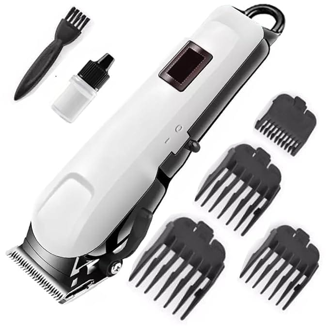 KM-809A Hair Clipper Cordless Trimmer for Men With Guide Combs, LED Display, Rechargeable Cutting Machine and Complete Grooming Accessories