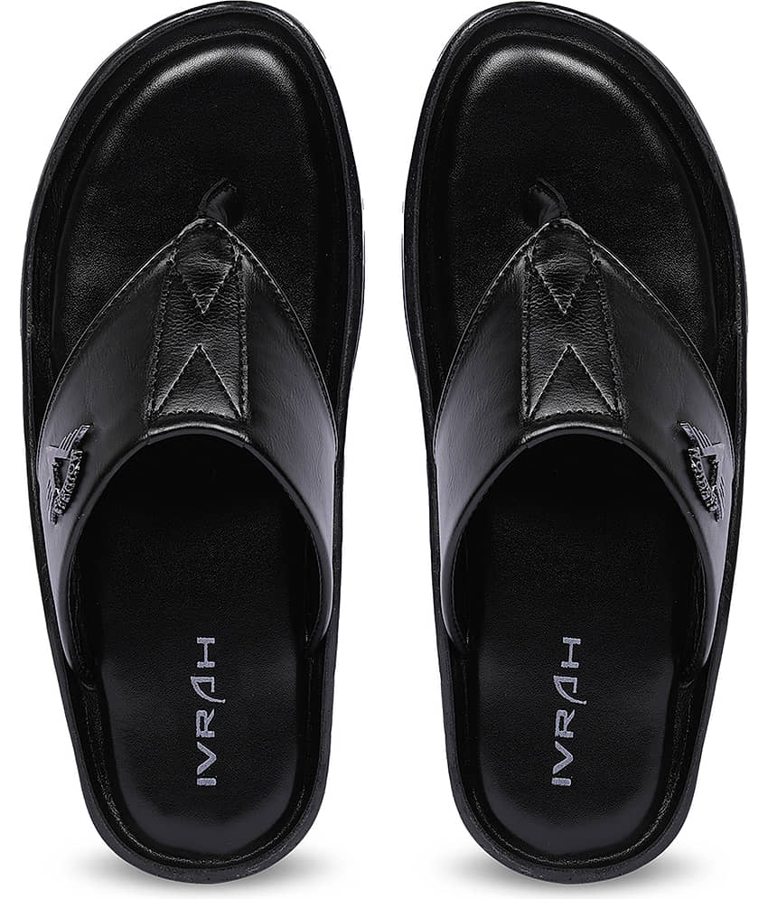 IVRAH - Black Men's Leather Slipper