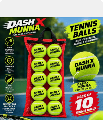 DashX Munna High Bounce Tennis Balls, Pack of 10 DashX Munna High Bounce Tennis Balls, Pack of 10