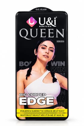 U&i QUEEN Series Premium Tempered Glass Screen Protector FOR RENO 6 5G/RENO 75G CHINA/R-ME GT 5G/GT MASTER/GT NEO 2T/R-ME X7 MZX 5G