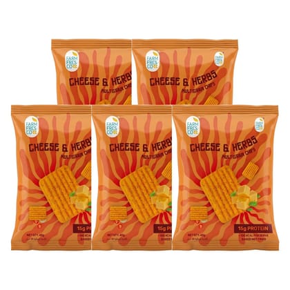 FarmFresco Cheese & Herbs Protein Multigrain Chips 40g (Pack of 5)