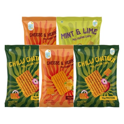 FarmFresco Protein Multigrain Chips Combo - Assorted (5 x 40g)