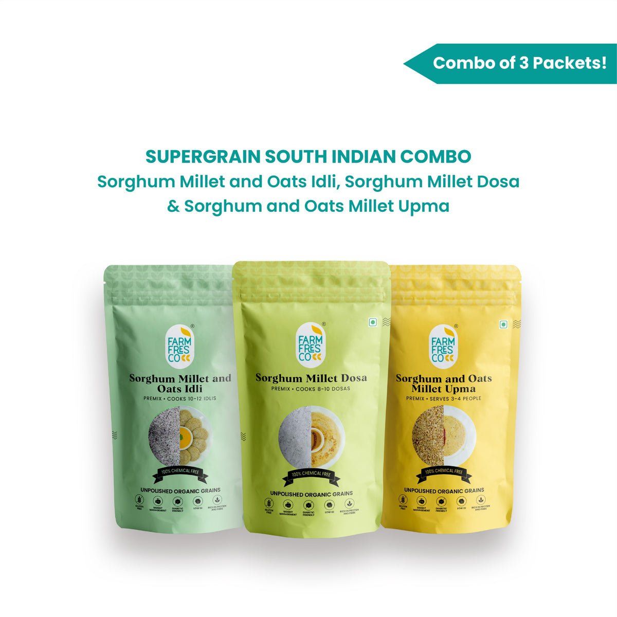 FarmFresco Supergrain South Indian Combo (3 x 165g)