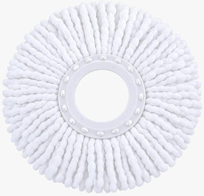Novita 360° Spin Mop Replacement Refill | Extra-Wide 38cm Polyester Microfiber Mop Head | 16cm Ring | 115g Mop Refill | Super-Absorbent & Washable | White 