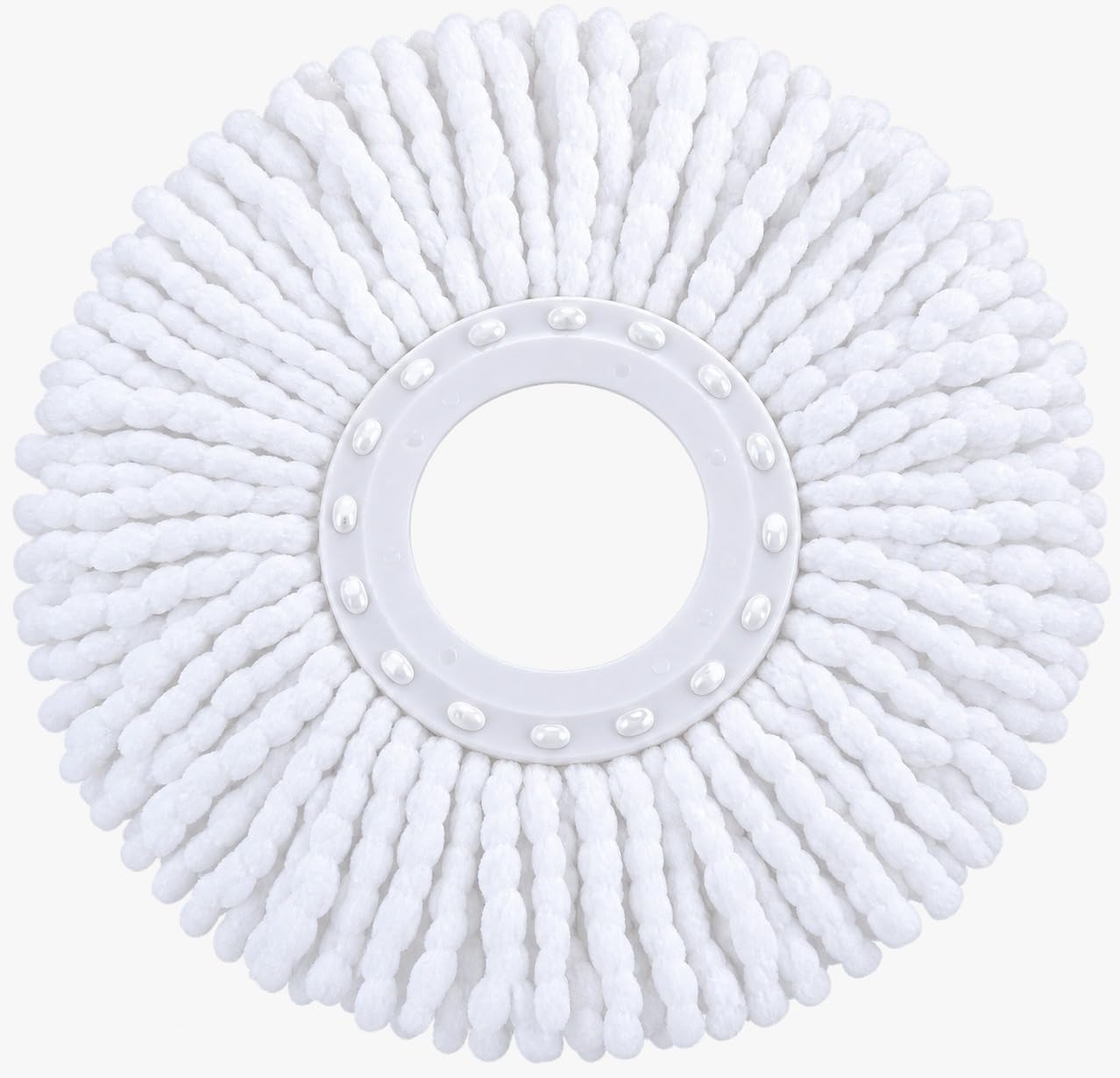 Novita 360° Spin Mop Replacement Refill | Extra-Wide 38cm Polyester Microfiber Mop Head | 16cm Ring | 115g Mop Refill | Super-Absorbent & Washable | White 