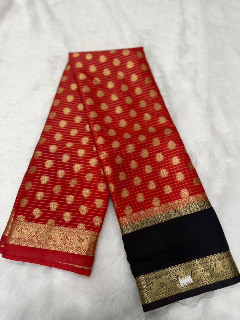 Red and Black Saree