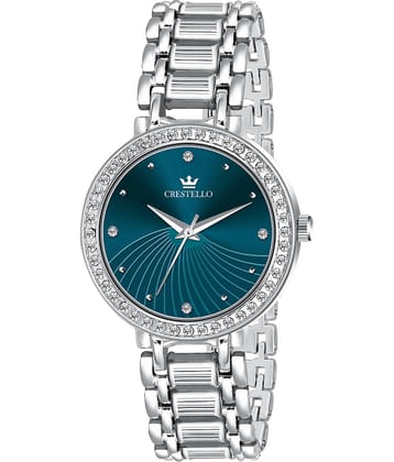 Crestello Silver Metal Analog Womens Watch