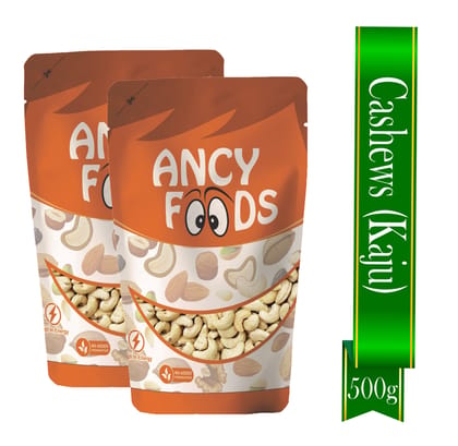 Ancy Kaju (Cashew) 500 Grams (250 Grams X 2) for All Ages | High in Protein and Boosts Energy and Build Immunity | Healthy Nutritious Cashew Nut | Delicious Vegan & Crunchy Kaju Nut for Cooki
