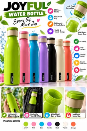 JOYFUL BPA Free Plastic Leak Proof Water Bottle, Green, 500ml
