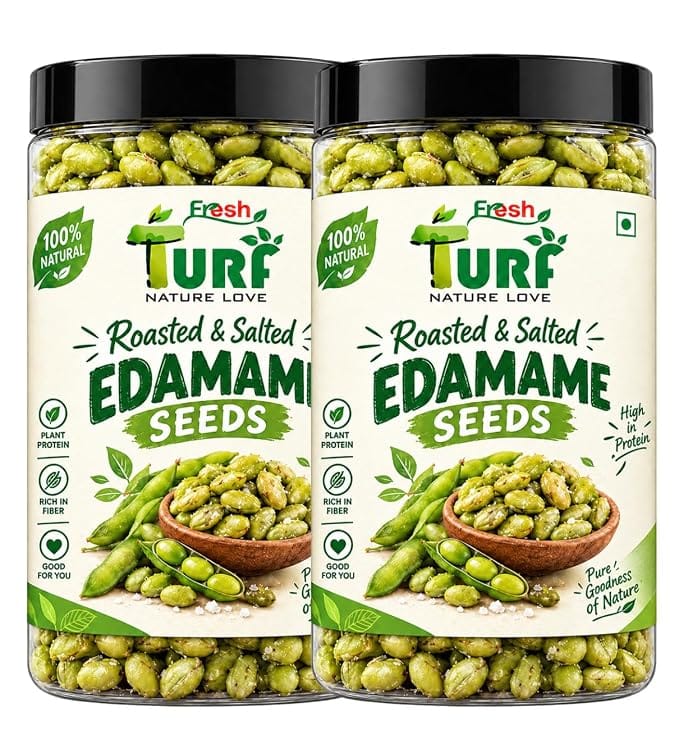 TURF FRESH - Turf Fresh Roasted & Salted Edamame Seeds | Crunchy Roasted Soybean Snack