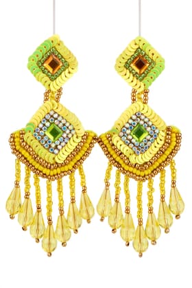 Lime and golden earrings
