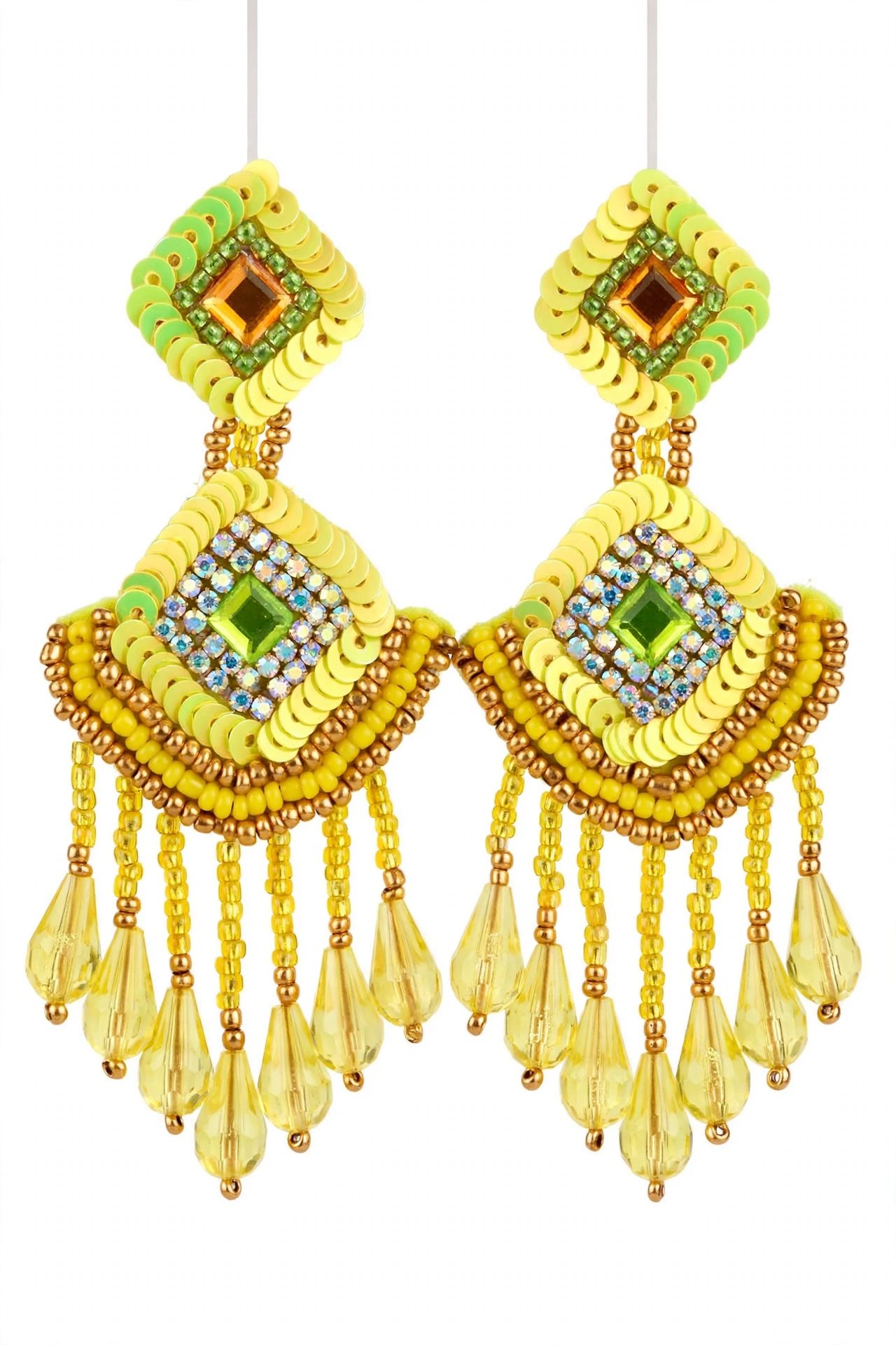 Lime and golden earrings