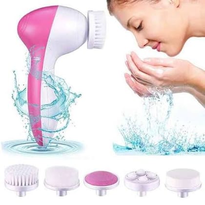 Inditradition Battery Powered 5-In-1 Smoothing Body Face Beauty Care Facial Massager, White