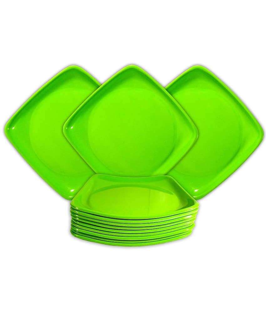 Inpro 12 Pcs Melamine Light Green Half Plate