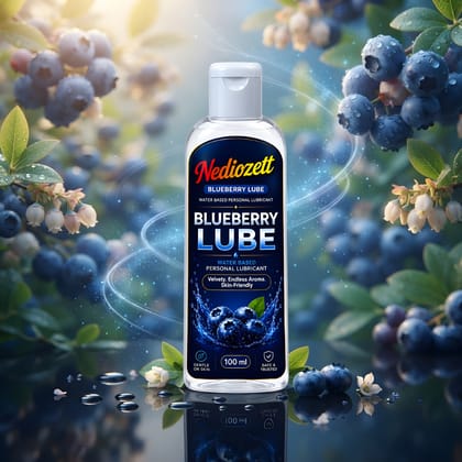 Nediozett Lube Blueberry  Flavored Lubricant  Gel for Men & Women| 100ml| Water-Based Gel| Skin-Friendly| Safe to Use with Condoms (pack of 1 )