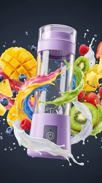 Mini Portable Juicer Blender | USB Rechargeable Electric Fruit Juice Maker for Home, Office, Gym & Travel