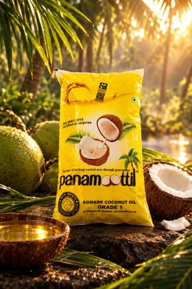 Panamoottil Roasted Coconut Oil 1 Litre Pouch