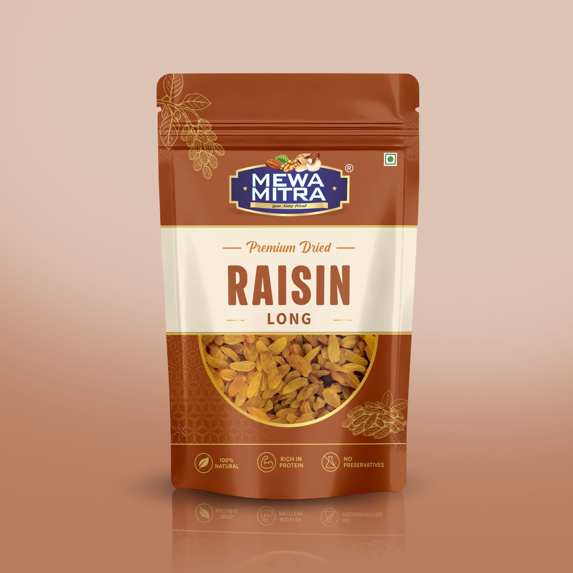 MewaMitra Premium Long Raisins 250g | Long Kishmish | Naturally Sweet Dry Fruits