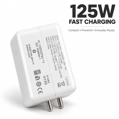 Samsung 125W SuperVOOC Fast Wall Charger Adapter with Type-C Cable