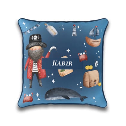Treasure Island Cushion Cover (kids)-Navy Gradient / 16 Inches / Satin