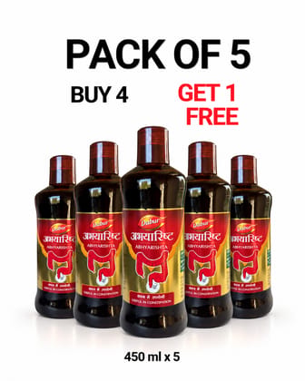 Dabur Abhyarishta 450 ml - Pack of 5 (Buy 4 Get 1 Free)