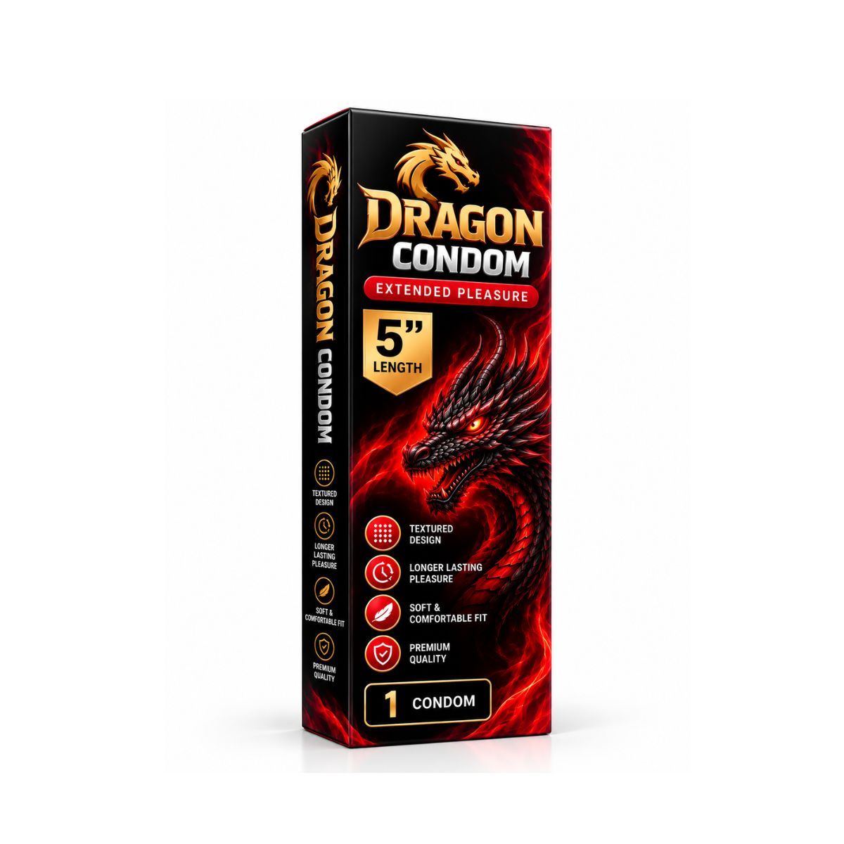 Dragon Condom | Printed Box | Textured Style