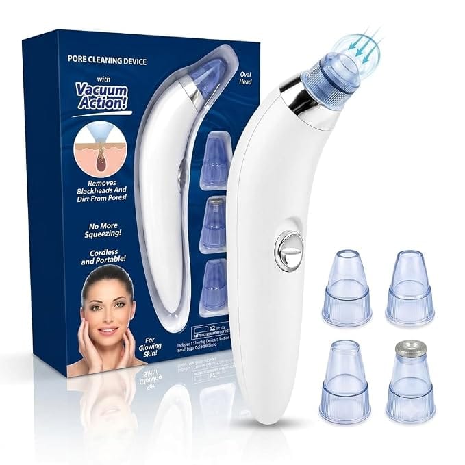 4 in 1 Multi-Function Blackhead Whitehead Extractor Remover Device, Skin Cleaner, Pimple Removal Tool, Acne Pimple Pore Cleaner Vacuum Suction Tool for Men and Women