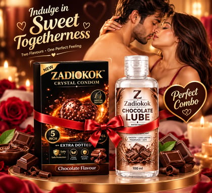 ZADIOKOK 5 Inch Extra Dotted Crystal Condom Reusable Condom with 100 ml Chocolate Lube Combo