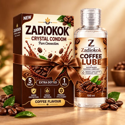 ZADIOKOK 5 Inch Extra Dotted Crystal Condom Reusable Condom with 100 ml Coffee Lube Combo ZADIOKOK 5 Inch Extra Dotted Crystal Condom Reusable Condom with 100 ml Coffee Lube Combo