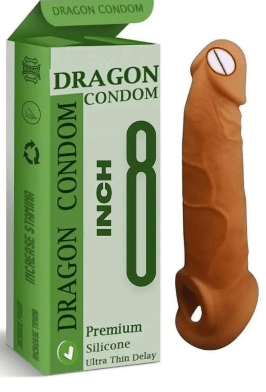 Dragon Condome For Men 8-inch Durable Size Skin-Friendly Silicone Comfortable Fit – Single Piece | Ultra Soft | Long Lasted | Extra size