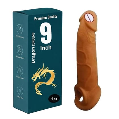 Dragon Condome For Men 9-inch Durable Size Skin-Friendly Silicone Comfortable Fit – Single Piece | Ultra Soft | Long Lasted | Extra size