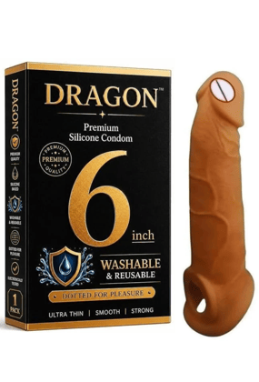 Dragon Con-dome For Men 6-inch Durable Size Skin-Friendly Silicone Comfortable Fit – Single Piece | Ultra Soft | Long Lasted | Extra size