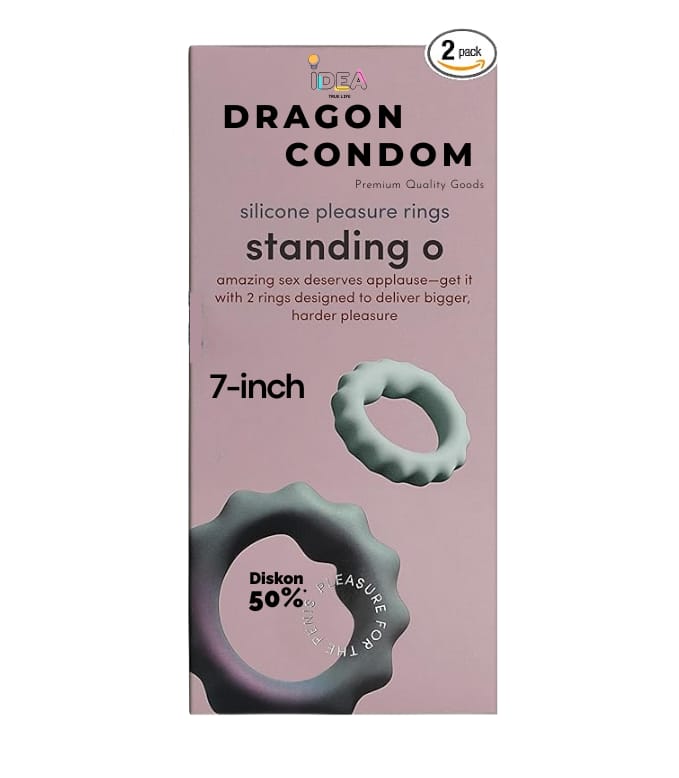 Premium Dragons Condom, 7 Inch, Silicone, Natural Color, Extra Pleasure, Textured, Unflavoured, for Men