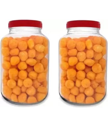 skwaion Glass Red Dal Container ( Set of 6 )