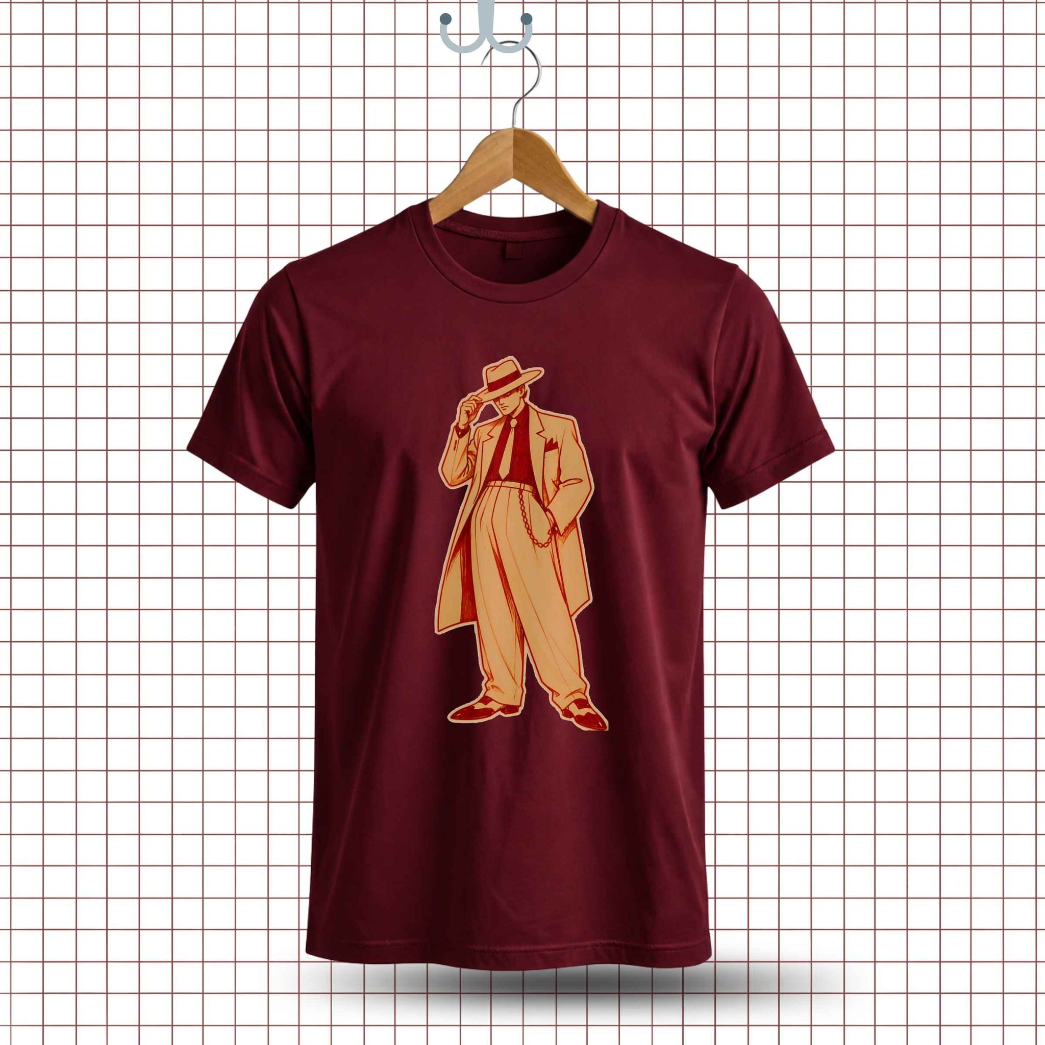 Trishoolin Gentleman Dancing Music & Dance Theme T-Shirt | Design 70012MB | Cotton Regular Fit | Crew Neck / Round Neck Half Sleeve | Pack of 1