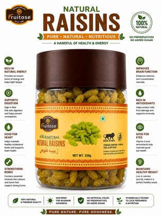 Fruitose Pure & Natural Raisins (250g)