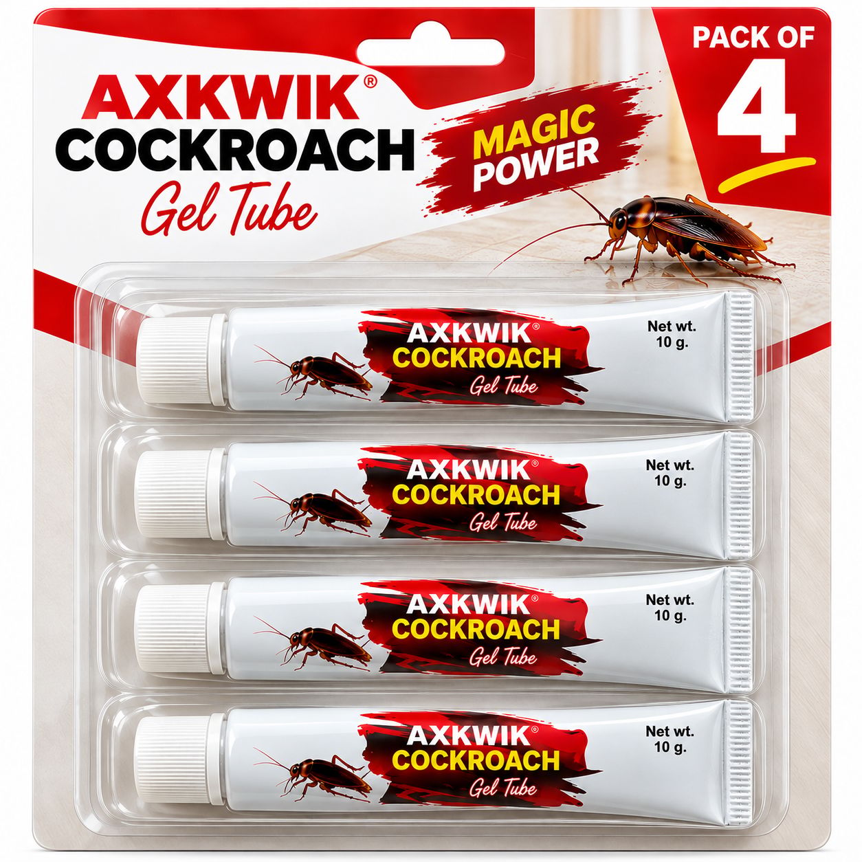 Ultimate Cockroach Killer Gel | Powerful Cockroach Eliminator Gel for Home Office Kitchen Pack of 4