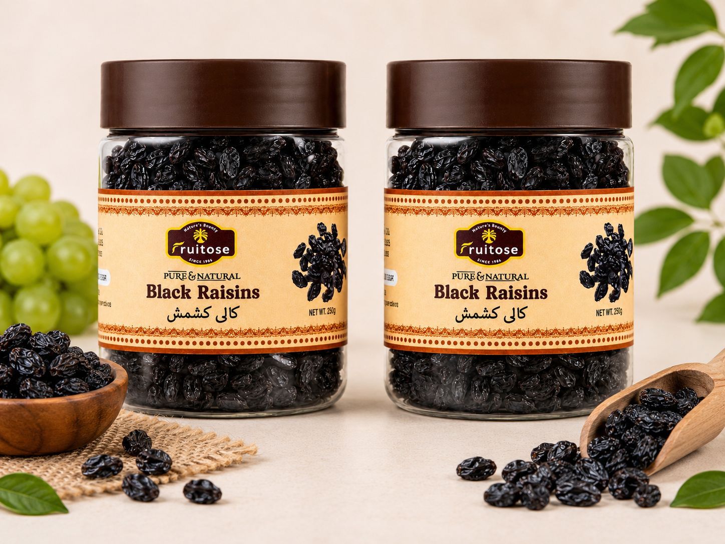 Premium Black Raisins (Kali Kishmish) | Naturally Sweet | 250gx2