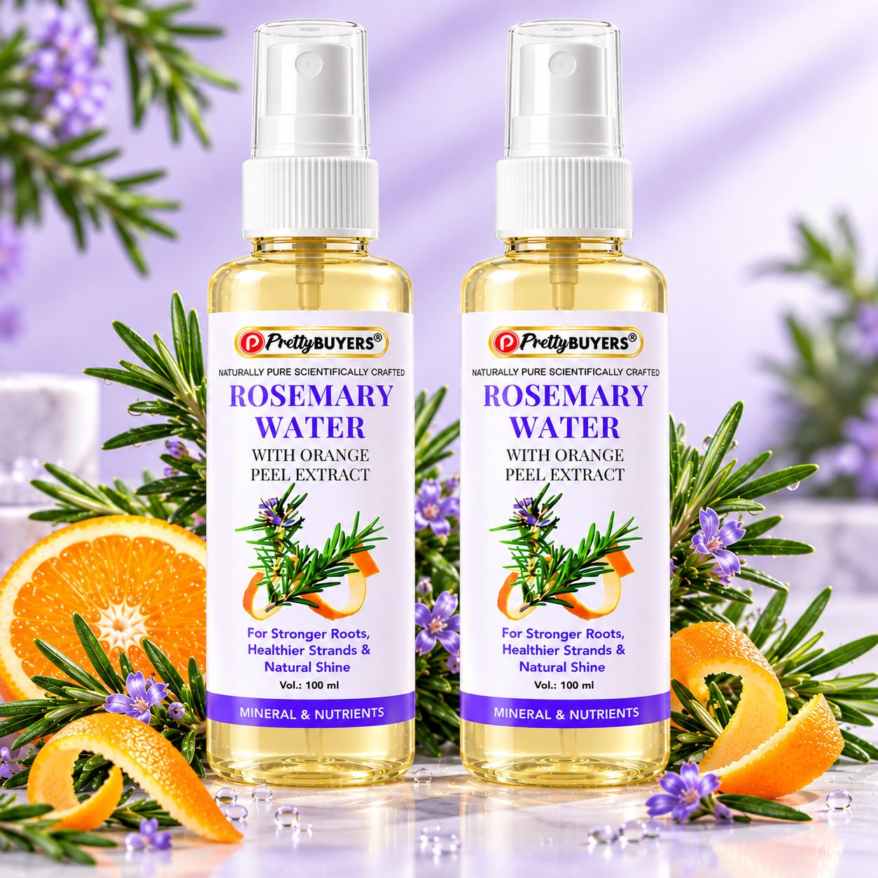 PrettyBUYERS Rosemary Water Hair & Scalp Care Spray with Orange Peel Extract 100ML