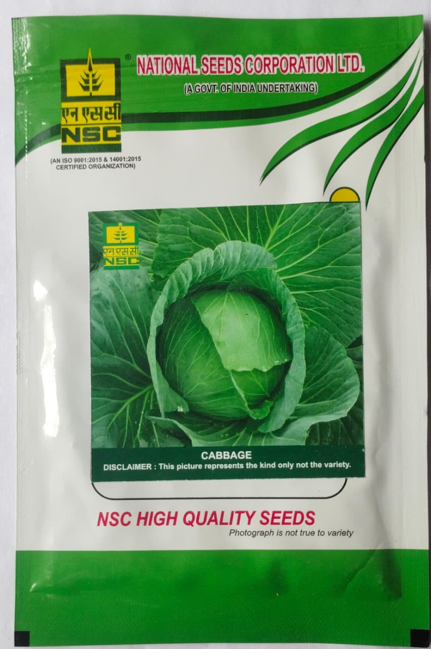 Nsc Vegetable Seed Cabbage Golden Acre 10 Gm Packaging