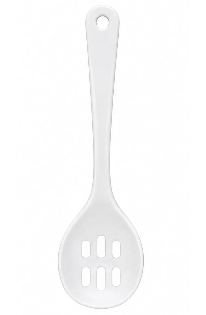 Milton Melamine Premium White Long Slotted Perforated Serving Spoon , 1 U