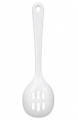 Milton Melamine Premium White Long Slotted Perforated Serving Spoon , 1 U