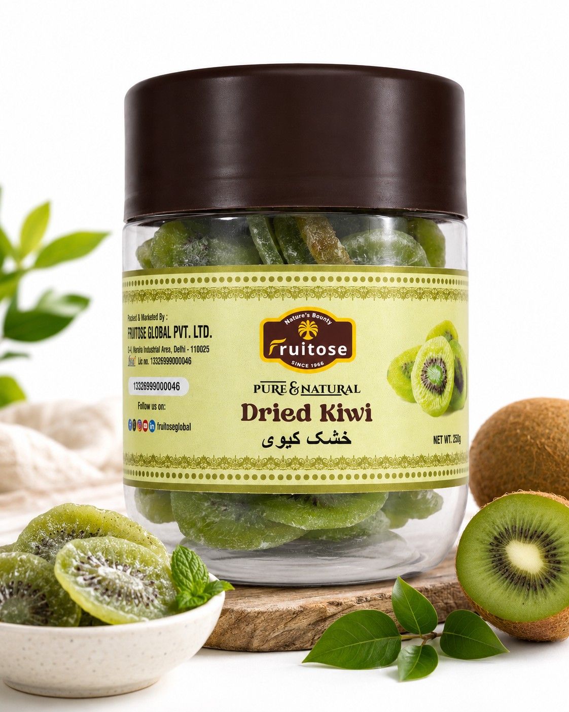 Fruitose Pure & Natural Dried Kiwi, 250g